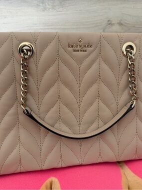 kate spade Quilted Leather Shoulder Bag - Nude/Taupe